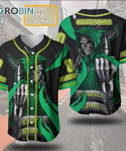 Personalized Metal Skull Canberra Raiders 3D Baseball Jersey NRL