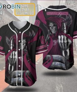 Personalized Metal Skull Manly Warringah Sea Eagles 3D Baseball Jersey NRL
