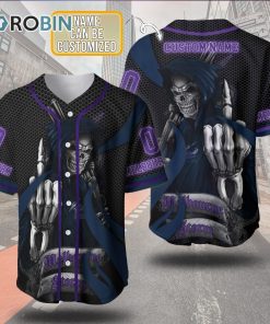 Personalized Metal Skull Melbourne Storm 3D Baseball Jersey NRL