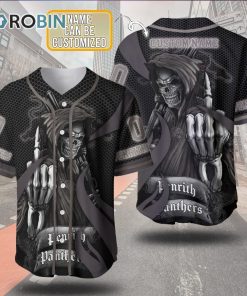 Personalized Metal Skull Penrith Panthers 3D Baseball Jersey NRL