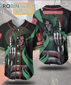 Personalized Metal Skull South Sydney Rabbitohs 3D Baseball Jersey NRL