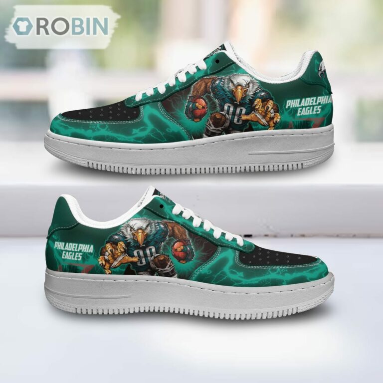 Philadelphia Eagles Air Sneakers Mascot Thunder Style Custom NFL Sport Shoes