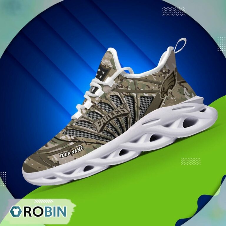 Philadelphia Eagles NFL Personalized Camo Max Soul Shoes