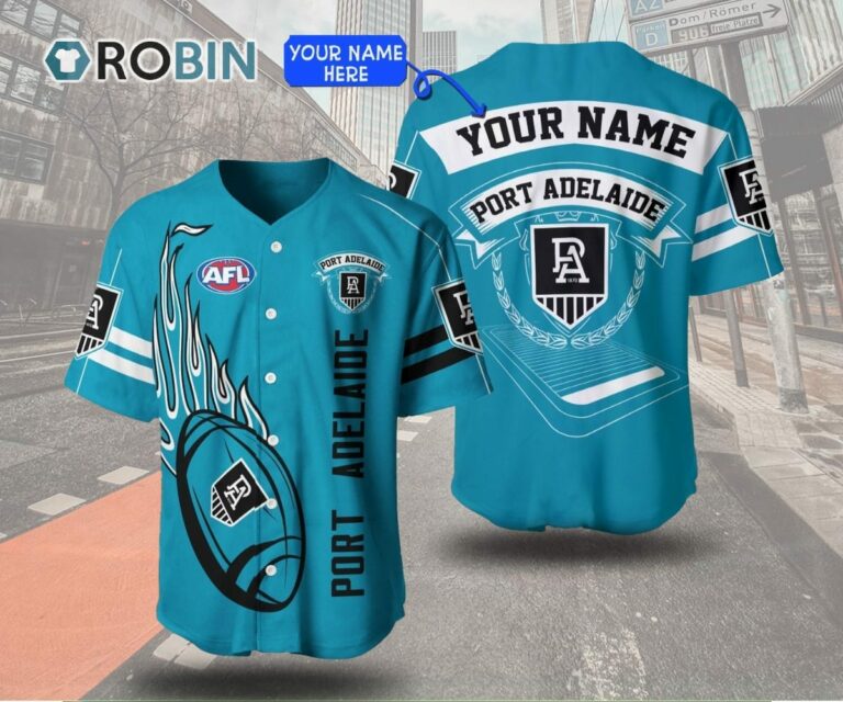Port Adelaide Football Club Baseball Jersey Personalized