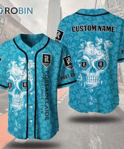 Port Adelaide Football Club Skull Floral 3D Personalized Baseball Jersey