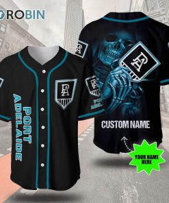 Port Adelaide Football Club Skull 3D Personalized Baseball Jersey