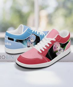 ReZero Rem and Ram Shoes, Anime Low Jordan Sneaker