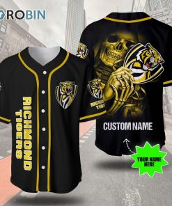 Richmond Football Club Skull 3D Personalized Baseball Jersey