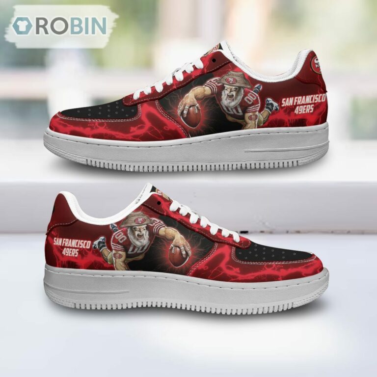 San Francisco 49ers Air Sneakers Mascot Thunder Style Custom NFL Sport Shoes