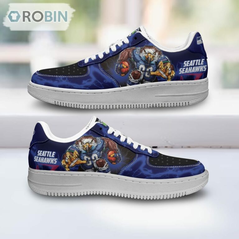Seattle Seahawks Air Sneakers Mascot Thunder Style Custom NFL Sport Shoes
