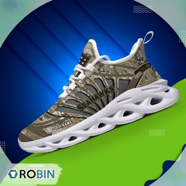 Seattle Seahawks NFL Personalized Camo Max Soul Shoes