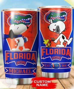 Snoopy and Woodstocks Paints Logo Florida Gators Custom Name Tumbler