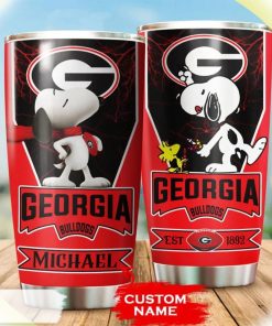 Snoopy and Woodstocks Paints Logo Georgia Bulldogs Custom Name Tumbler Snoopy and Woodstocks Paints Logo Georgia Bulldogs Custom Name Tumbler
