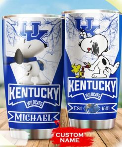 Snoopy and Woodstocks Paints Logo Kentucky Wildcats Custom Name Tumbler