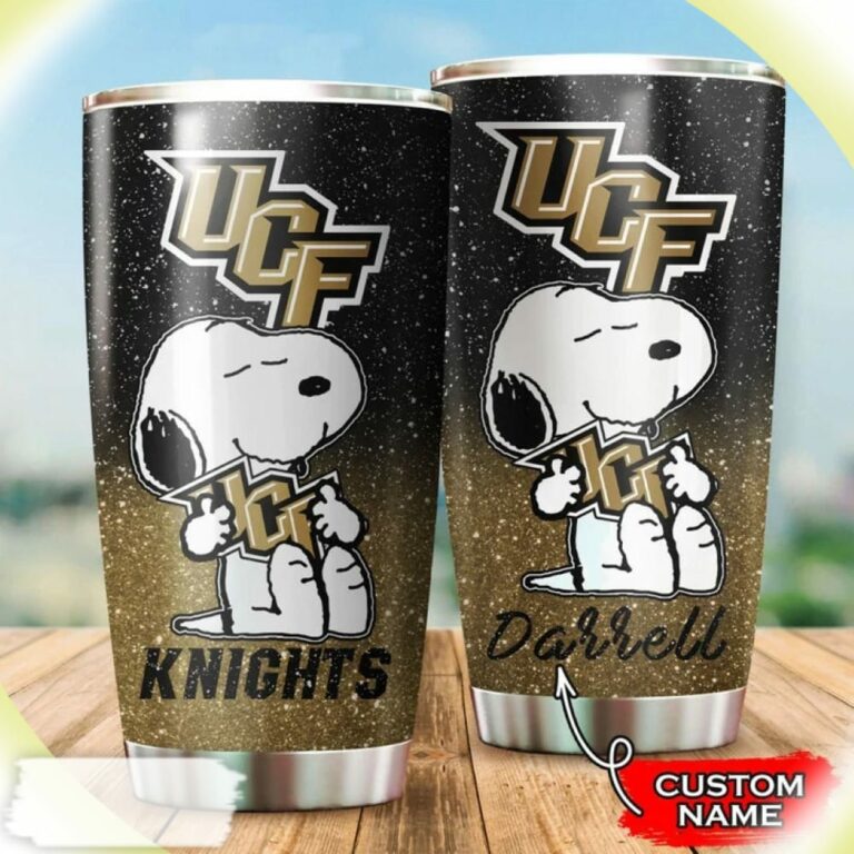 Snoopy Hug Logo UCF Knights Custom Name Tumbler
