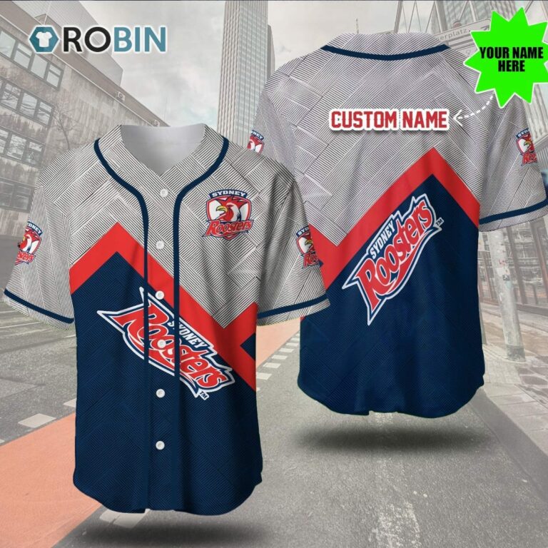 Sydney Roosters Metal 3D Personalized Baseball Jersey