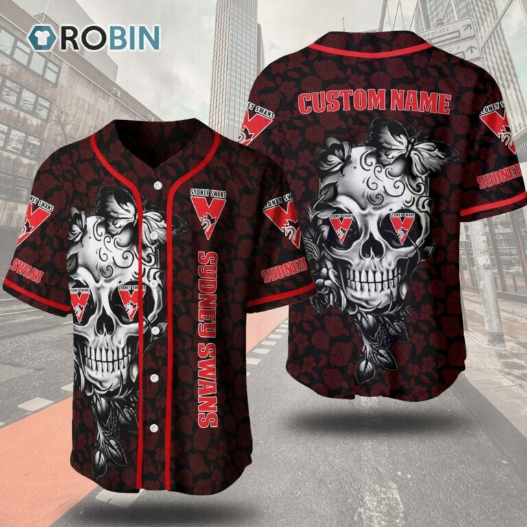 Sydney Swans  Football Club Skull 3D Personalized Baseball Jersey