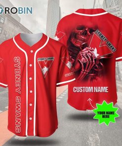 Sydney Swans Skull 3D Personalized Baseball Jersey Sydney Swans Skull 3D Personalized Baseball Jersey