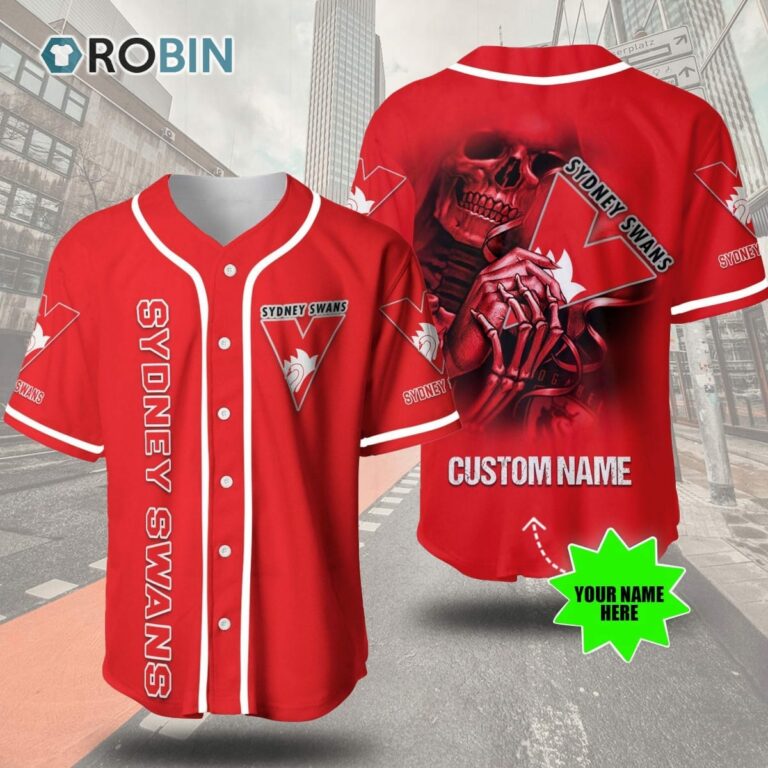 Sydney Swans Skull 3D Personalized Baseball Jersey
