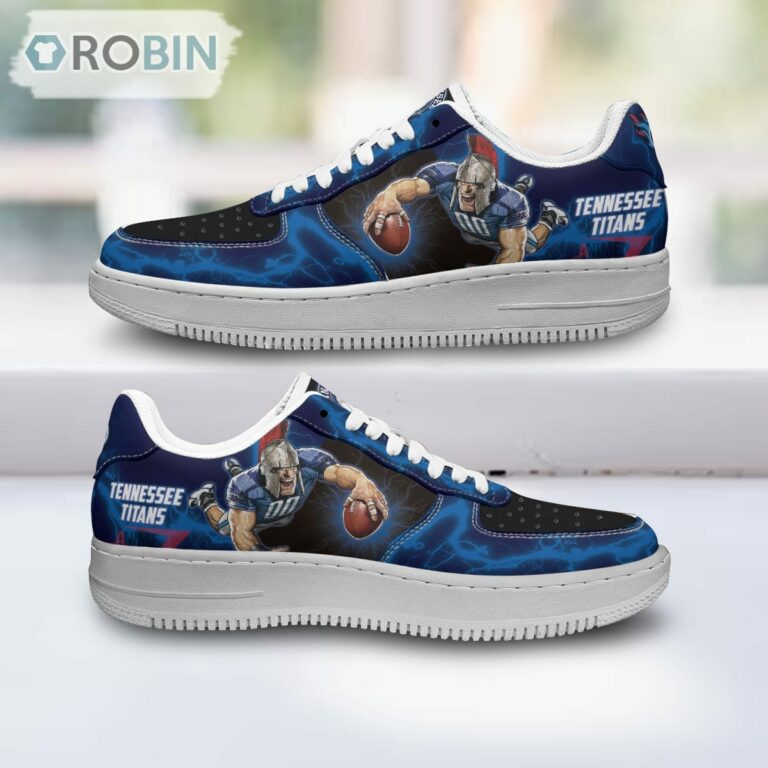Tennessee Titans Air Sneakers Mascot Thunder Style Custom NFL Sport Shoes