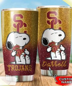 USC Trojans Snoopy Custom Name Tumbler