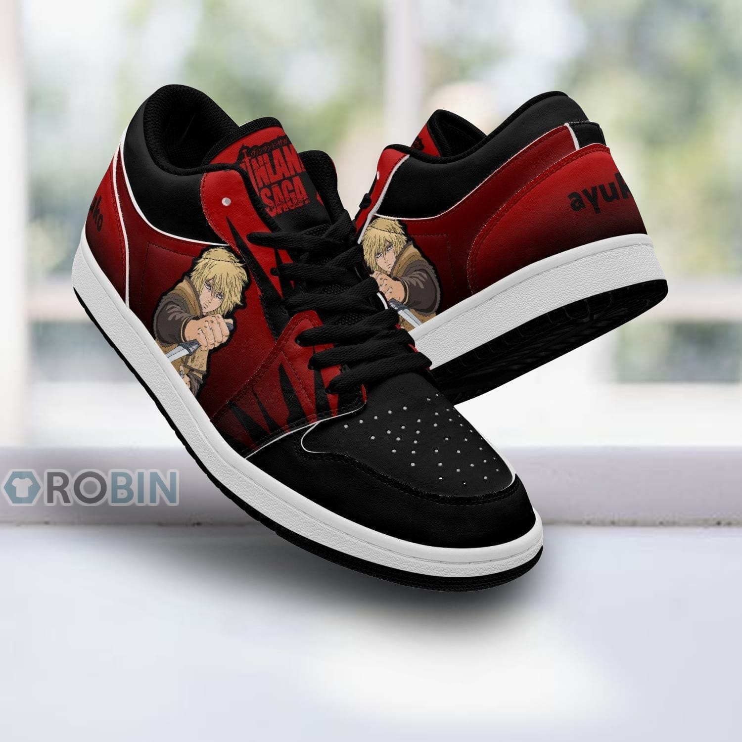 Vinland Saga Thorfinn Shoes, Anime Low Jordan Sneaker - RobinPlaceFabrics