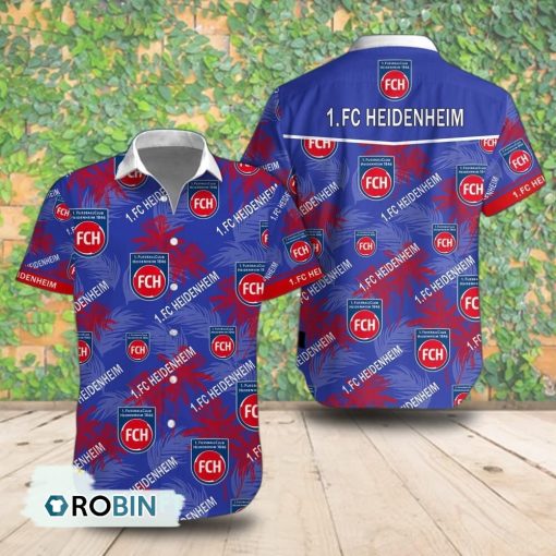 1. FC Heidenheim Palm Tree Short Sleeve Shirt, Summer Hawaiian Shirt
