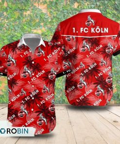 1. FC Koln Palm Tree Short Sleeve Shirt, Summer Hawaiian Shirt 1. FC Koln Palm Tree Short Sleeve Shirt, Summer Hawaiian Shirt