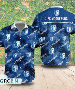 1. FC Magdeburg Palm Tree Short Sleeve Shirt, Summer Hawaiian Shirt