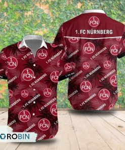 1. FC Nurnberg Palm Tree Short Sleeve Shirt, Summer Hawaiian Shirt 1. FC Nurnberg Palm Tree Short Sleeve Shirt, Summer Hawaiian Shirt