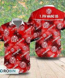 1. FSV Mainz 05 Palm Tree Short Sleeve Shirt, Summer Hawaiian Shirt 1. FSV Mainz 05 Palm Tree Short Sleeve Shirt, Summer Hawaiian Shirt