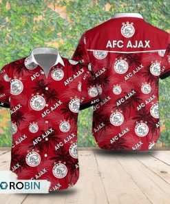 AFC Ajax Palm Tree Short Sleeve Shirt, Summer Hawaiian Shirt