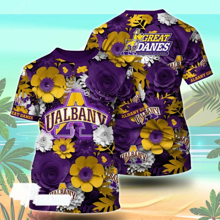 Albany Great Danes NCAA Florals Tshirt For Fans, Summer Football Shirts