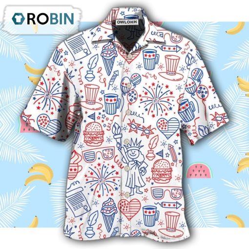 America Independence Day Fourth Of July Cool Art Hawaiian Shirt