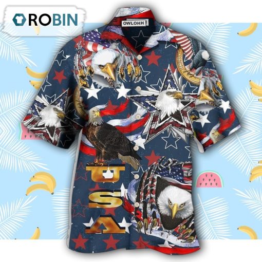 America Love Eagle Freedom Happy Hawaiian Shirt