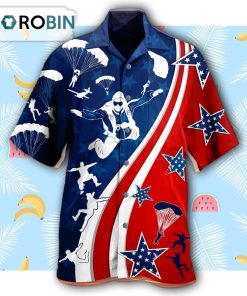 America Parachute Jump Cool Hawaiian Shirt America Parachute Jump Cool Hawaiian Shirt