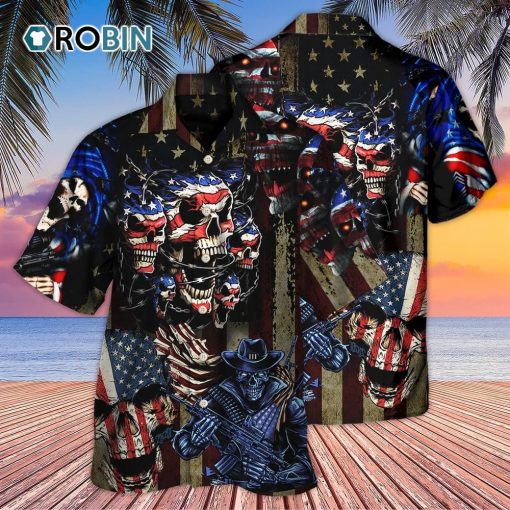 America Skull Pride Cool Style Hawaiian Shirt