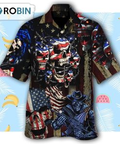America Skull Pride Cool Style Hawaiian Shirt America Skull Pride Cool Style Hawaiian Shirt