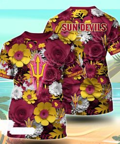 Arizona State Sun Devils NCAA Florals Tshirt For Fans, Summer Football Shirts Arizona State Sun Devils NCAA Florals Tshirt For Fans, Summer Football Shirts
