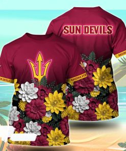 Arizona State Sun Devils NCAA Flower Tshirt For Fans, Summer Football Shirts