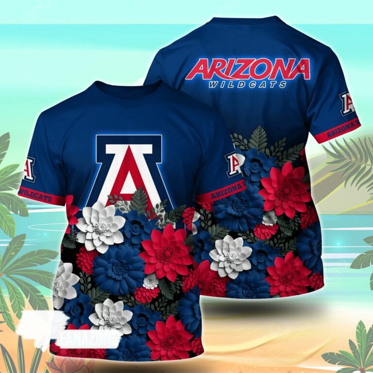 Arizona Wildcats NCAA Floral Tshirt For Fans, Summer Football Shirts