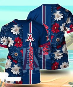 Arizona Wildcats NCAA Flower Tshirt For Fans, Summer Football Shirts