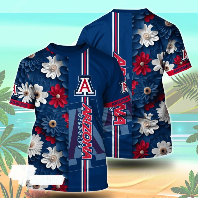 Arizona Wildcats NCAA Flower Tshirt For Fans, Summer Football Shirts