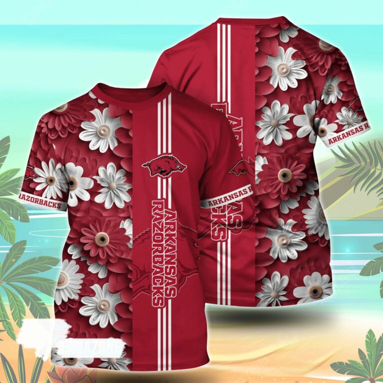 Arkansas Razorbacks NCAA Floral Tshirt For Fans, Summer Football Shirts