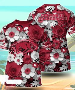 Arkansas Razorbacks NCAA Florals Tshirt For Fans, Summer Football Shirts