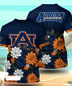 Auburn Tigers NCAA Flower Tshirt For Fans, Summer Football Shirts