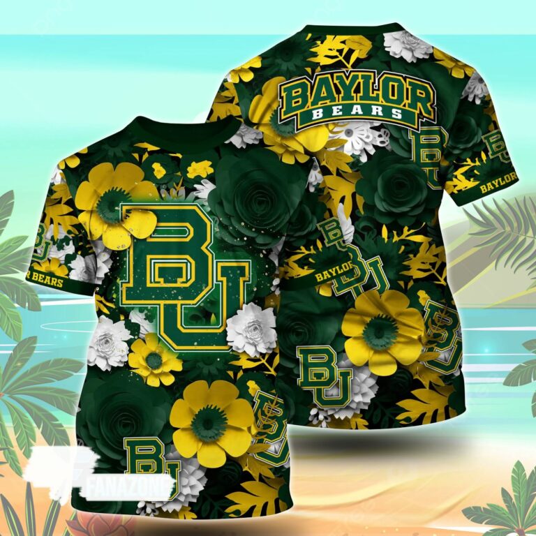 Baylor Bears NCAA Floral Tshirt For Fans, Summer Football Shirts