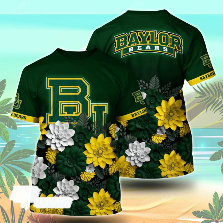 Baylor Bears NCAA Flower Tshirt For Fans, Summer Football Shirts