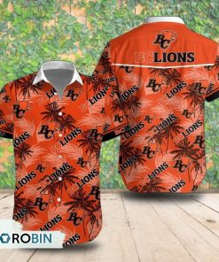 BC Lions Palm Tree Short Sleeve Shirt, Summer Hawaiian Shirt