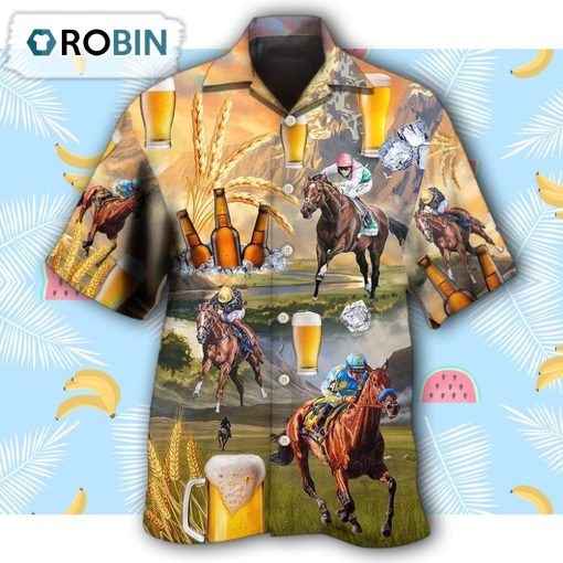 Beer And Horse Racing On The Steppe Hawaiian Shirt